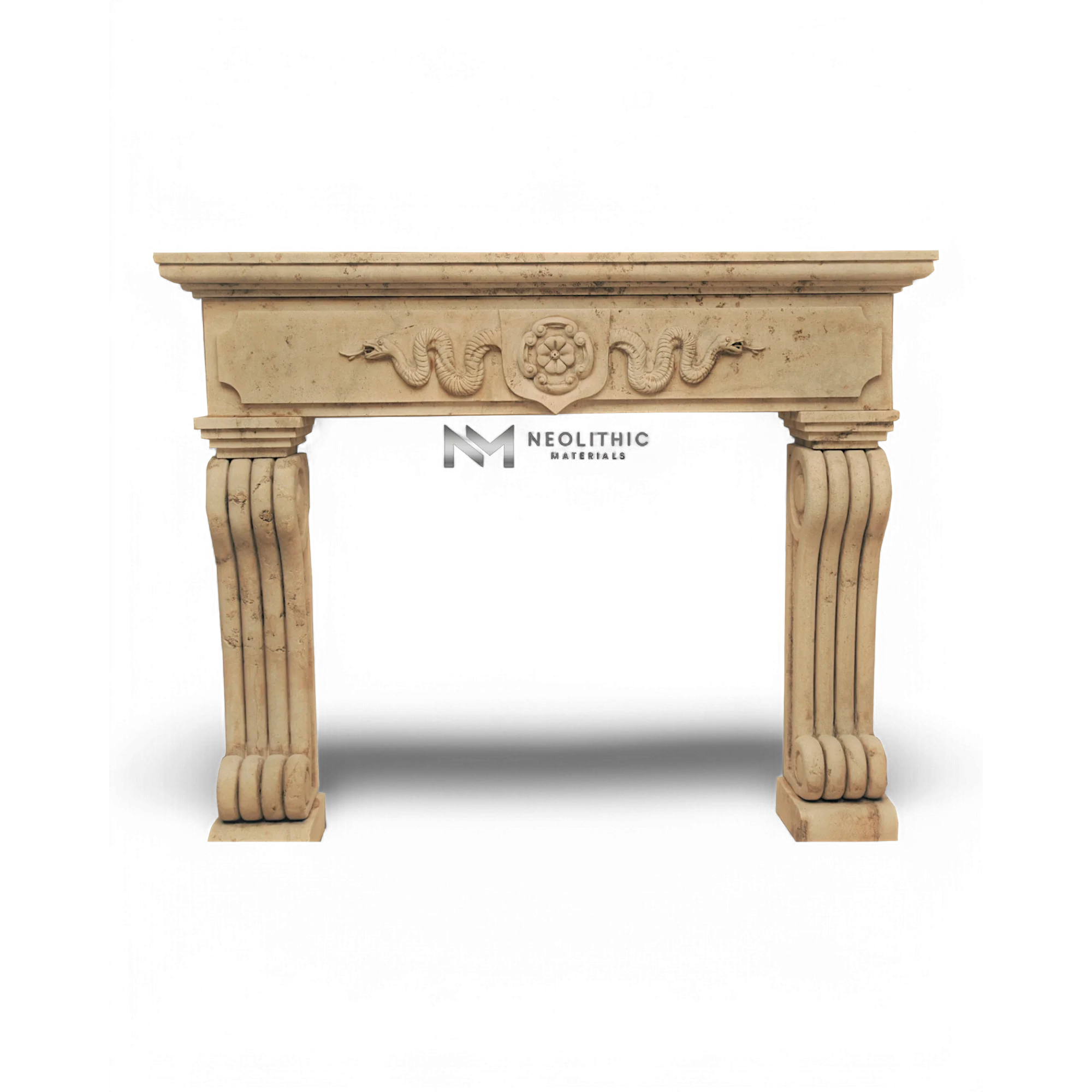 Limestone Fireplace Mantel - Image 1